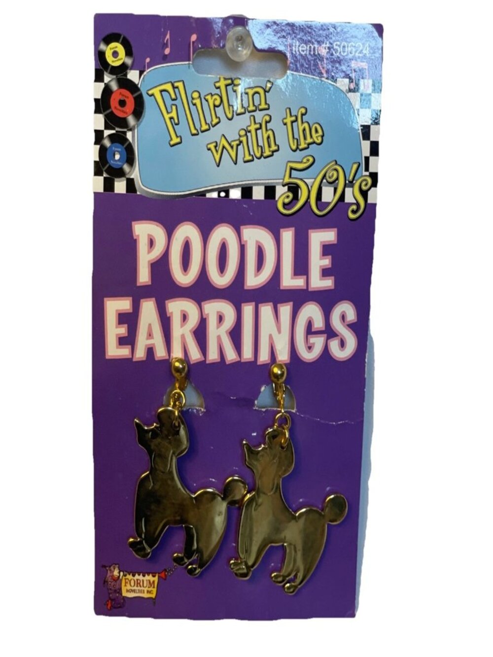 Screw Back Poodle Earrings Flirting with the 50's Forum Novelties Dangle Dog